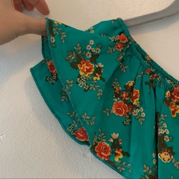 Velvet Torch Off Shoulder Ruffle Floral Mini Dress - Picture 2 of 5